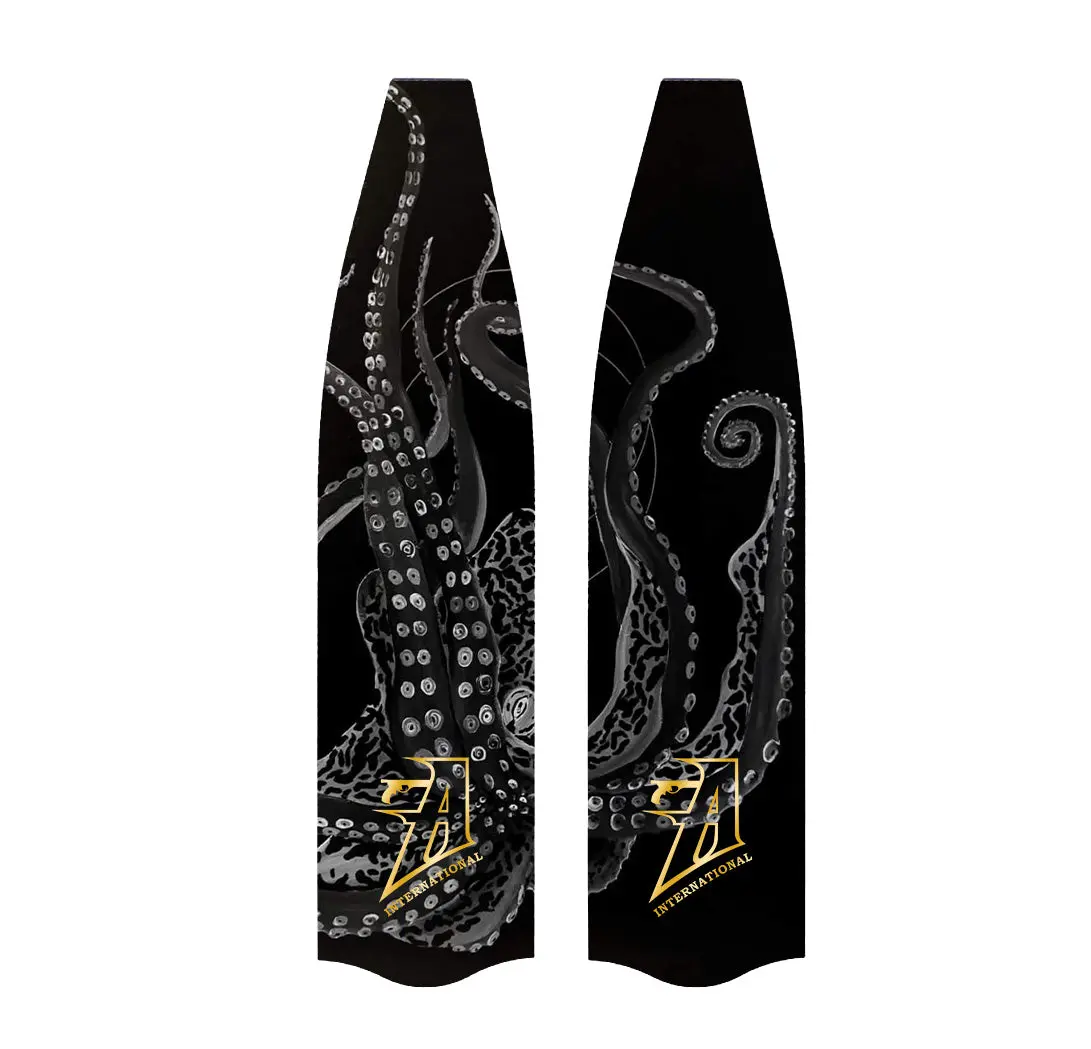 Freediving Fins (Premium Carbon Fiber) - Black & White Octopus 1