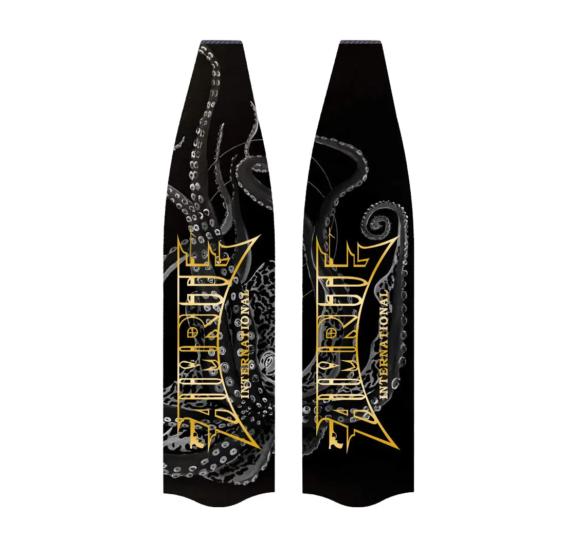 Freediving Fins (Premium Carbon Fiber) - Black & White Octopus 2