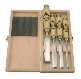Two Cherries 4Pc. Unpolished Boxed Bevel Edged Chisel Set 1