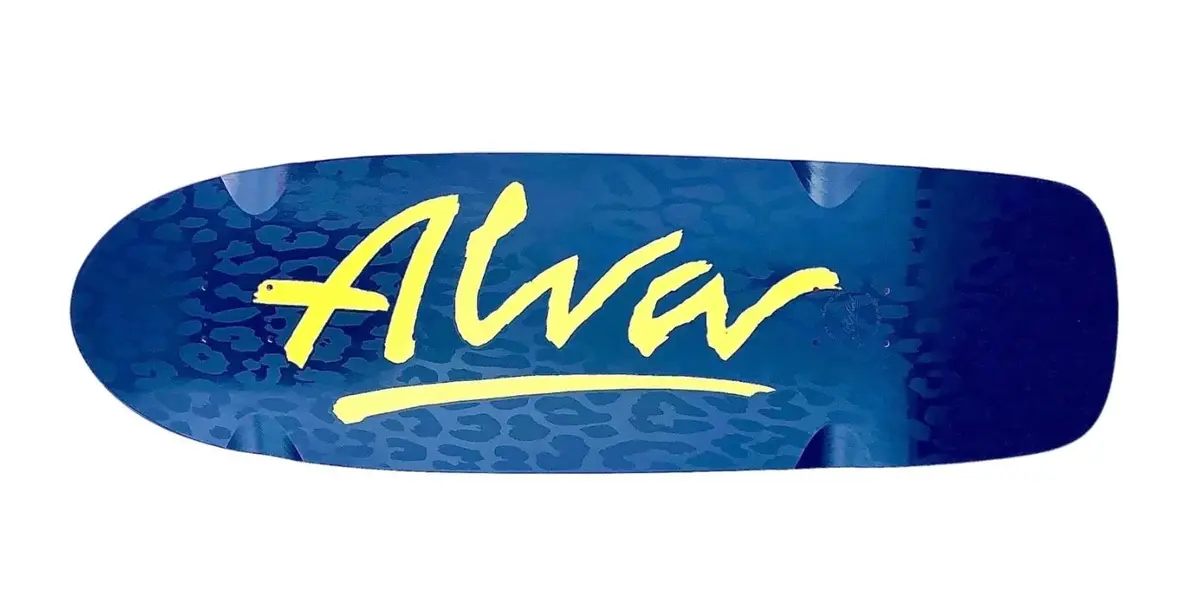 Alva Yellow Black Modern Leopard Skateboard Deck 1