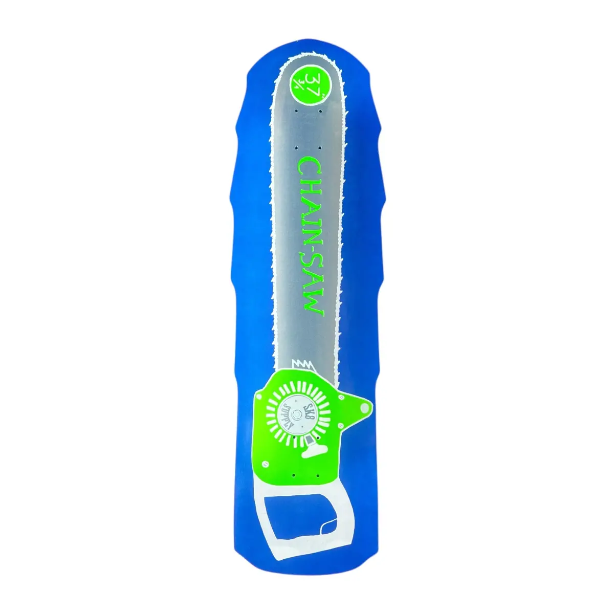 Sk8supply Chainsaw Limited Edition Skateboard Deck Blue / Lime Green 1
