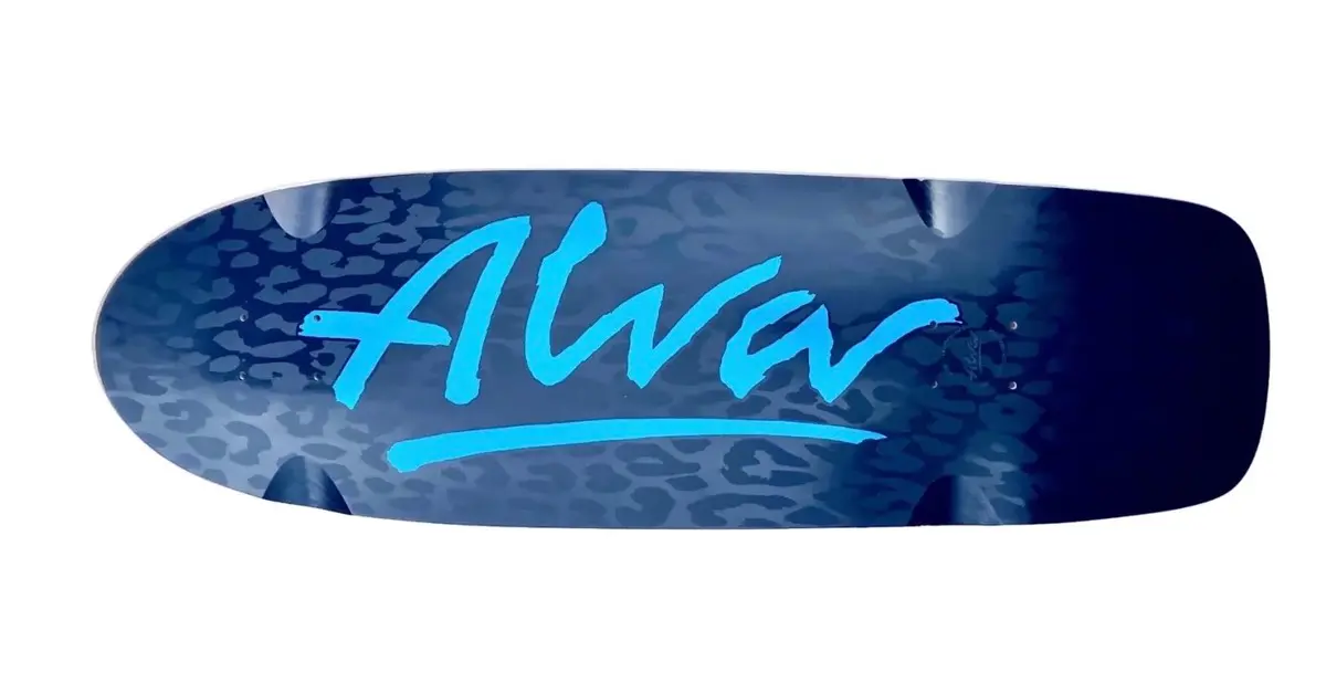 Alva Blue Black Modern Leopard Skateboard Deck 1