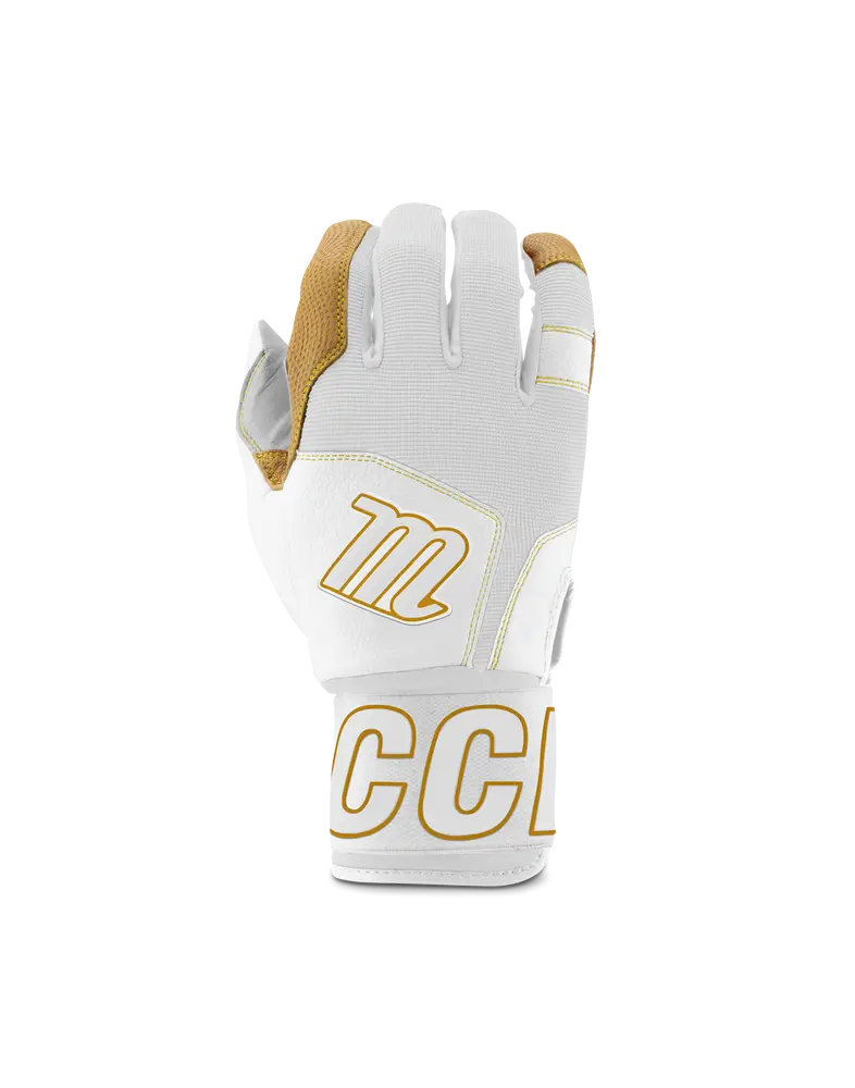 Marucci Blacksmith Full Wrap Adult Batting Gloves - White 1
