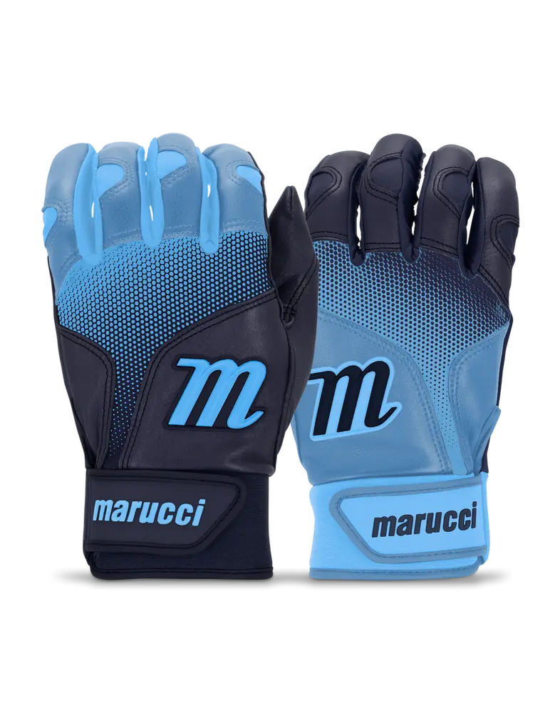 Marucci Pwr Fade Adult Batting Gloves - Baby Blue/Navy 1