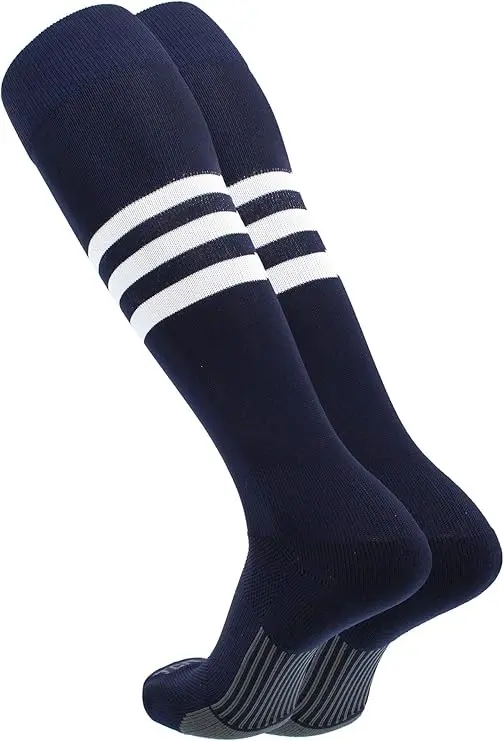 Tck Dugout Performance Striped Over The Calf Sock - Navy/White 1
