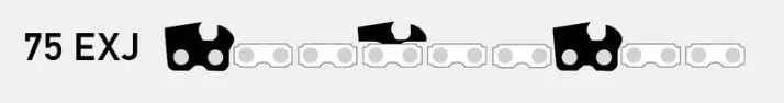 Oregon 75Exj (3/8" X .063) Round Chisel Full Skip Chain 3