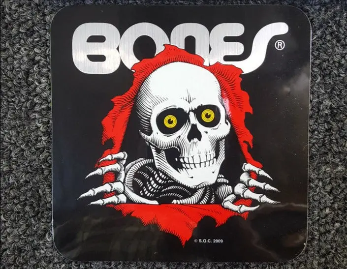 Powell Peralta Bones Ripper Sticker - Black 5" Sq 1