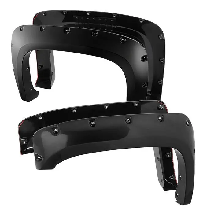 2007-2013 Chevy Silverado 4Pc Bolt-On Rivet Style Spyder Fender Flares 1