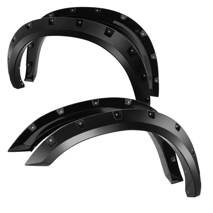 2009-2014 Dodge Ram 1500 4Pc Bolt-On Rivet Style Spyder Fender Flares 1