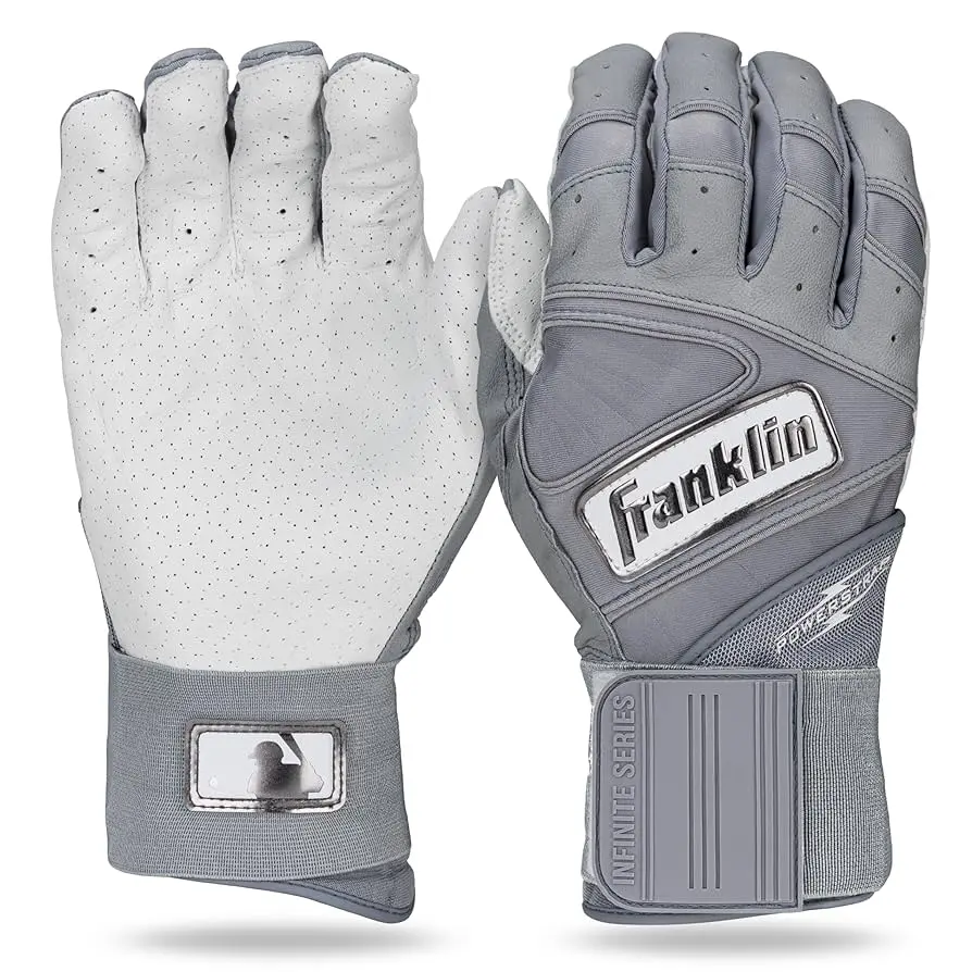 Franklin Powerstrap Infinite Adult Batting Gloves - Grey 1