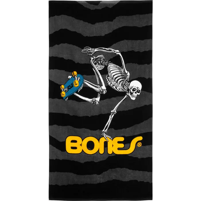 Powell Peralta Sk8board Skeleton Beach Towel Black 1