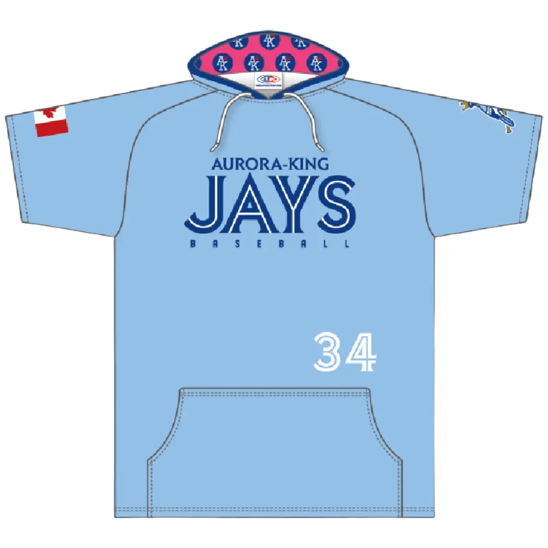 Aurora-King Jays Athletic Knit Sublimated Hoodie - Short Sleeve 1