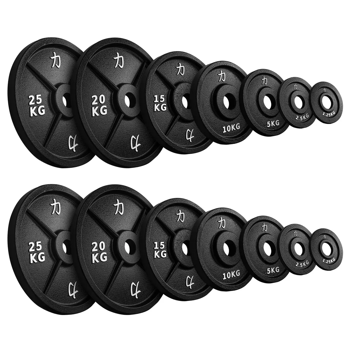 157.5Kg Set - Riot Cast Iron Plates 1