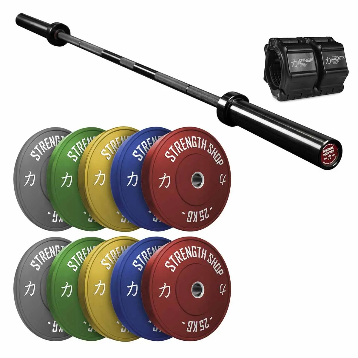 Dynamic Training Bundle | 150Kg Bumper Plates Set & Olympic Bar 1