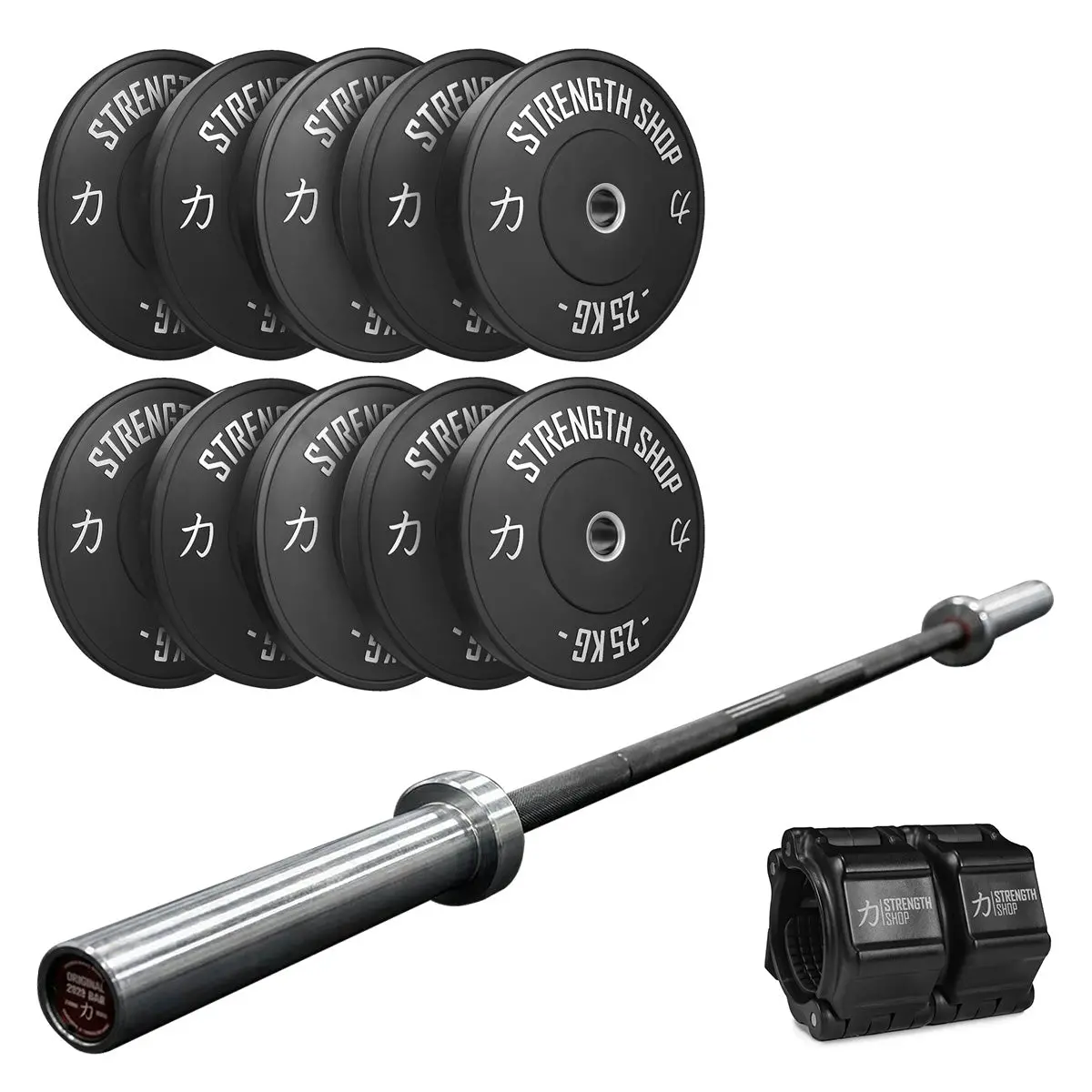 Powerlifter's Dynamic Bundle | 150Kg Black Bumper Plates Set & Power Bar 1