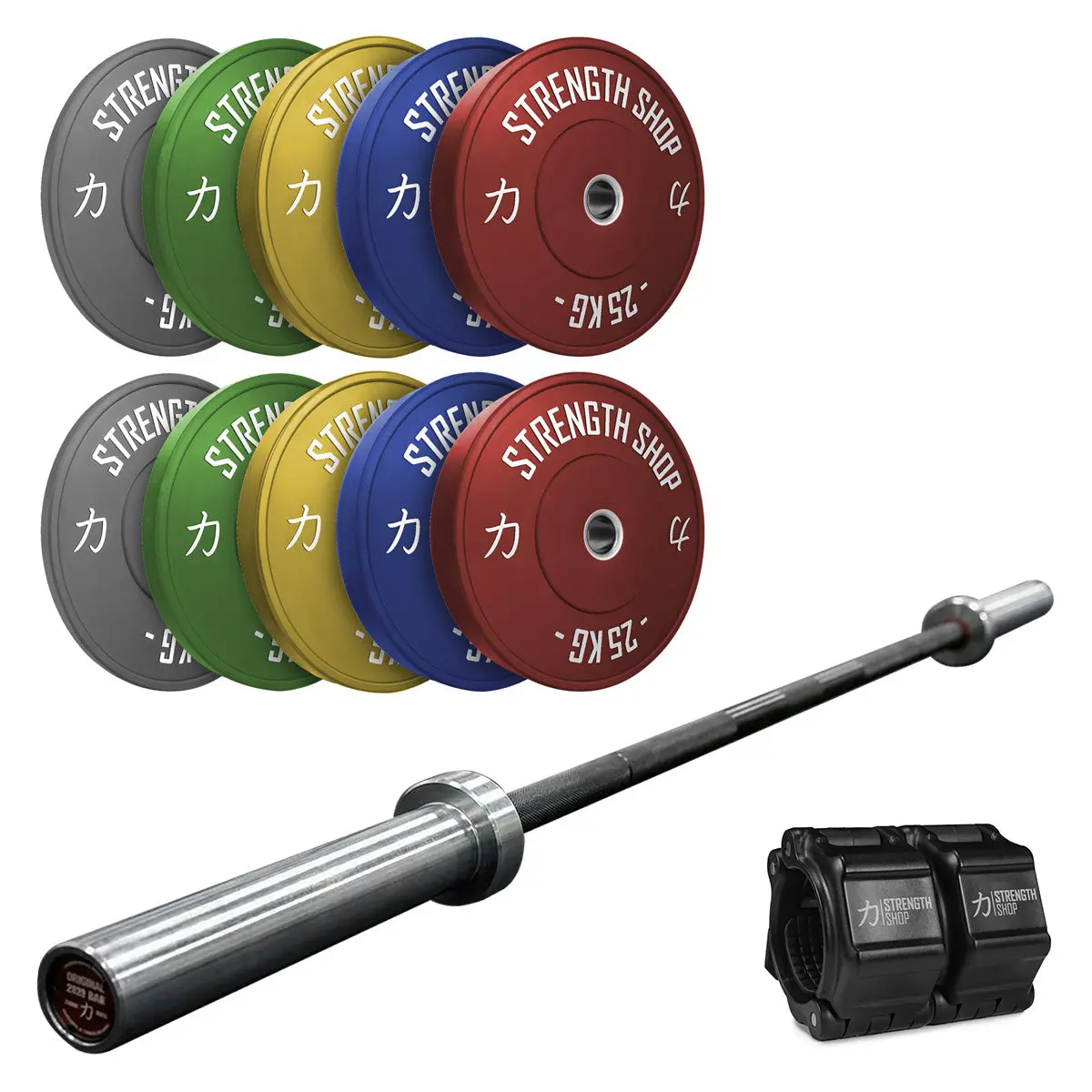 Elite Competition Bundle | 157.5Kg Calibrated Plates Set & Power Bar 1