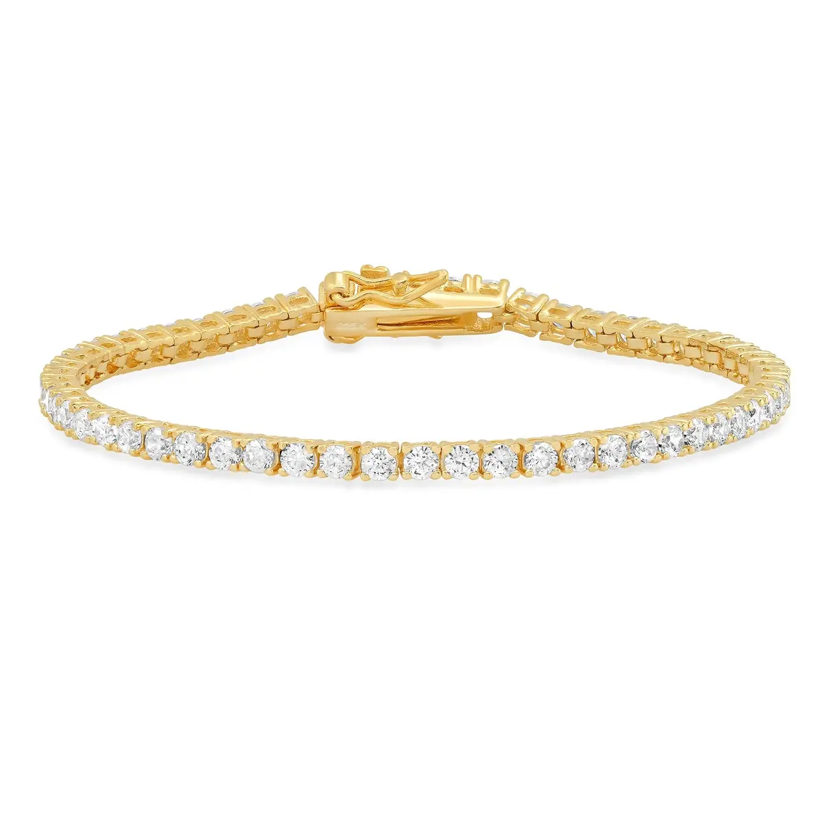 3Mm Tennis Bracelet, Gold Br 1