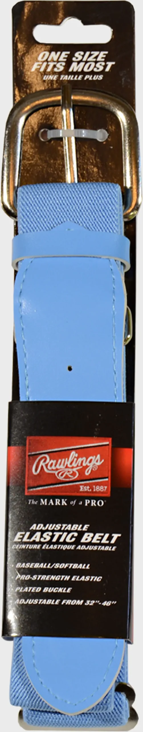 Rawlings Adjustable Elastic Baseball Carolina Blue Belt - Aurora-King 1