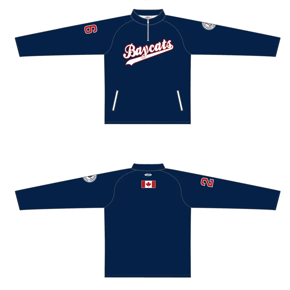 Barrie Baycats Athletic Knit Sublimated Cage Jacket - Long Sleeve 1