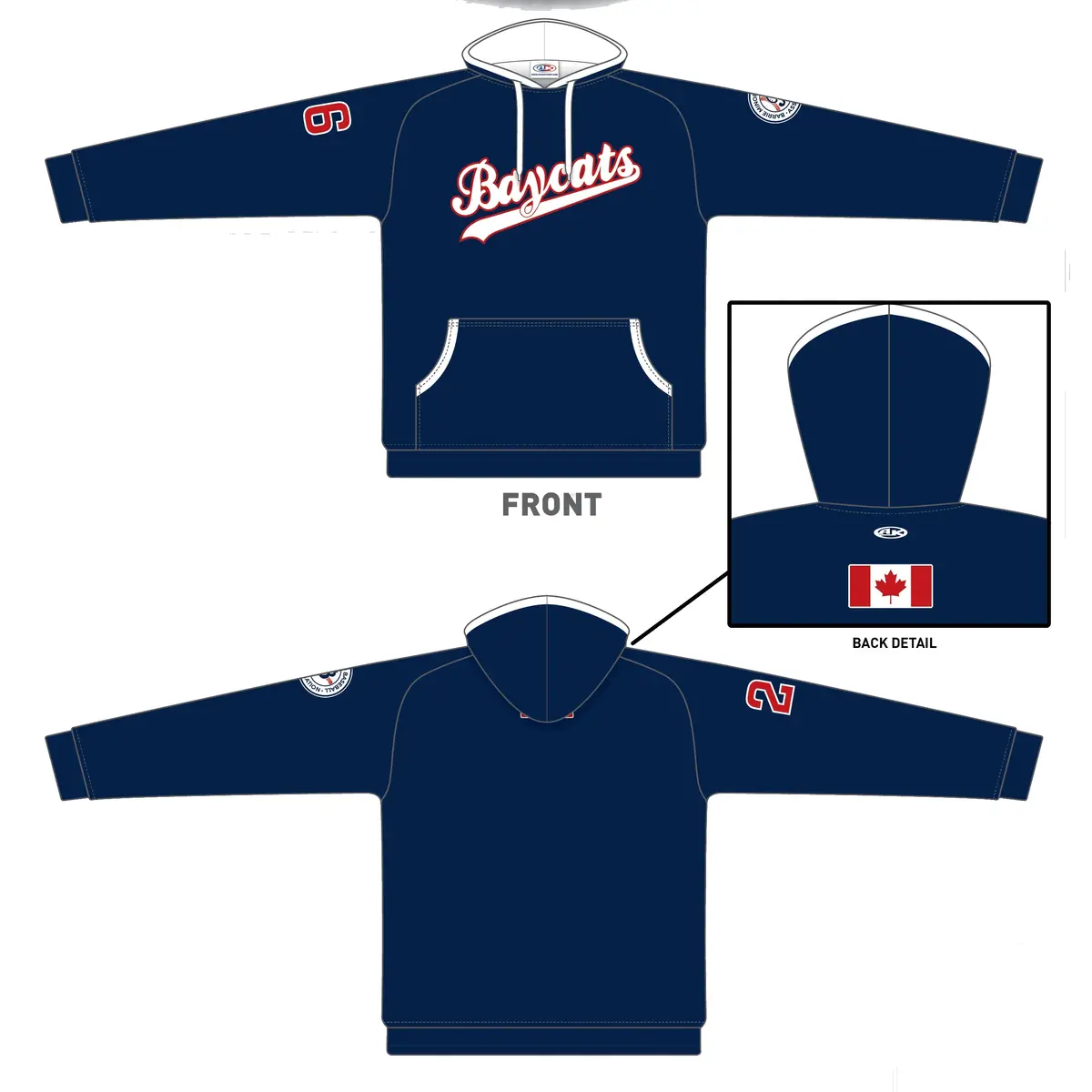 Barrie Baycats Athletic Knit Sublimated Hoodie - Long Sleeve 1