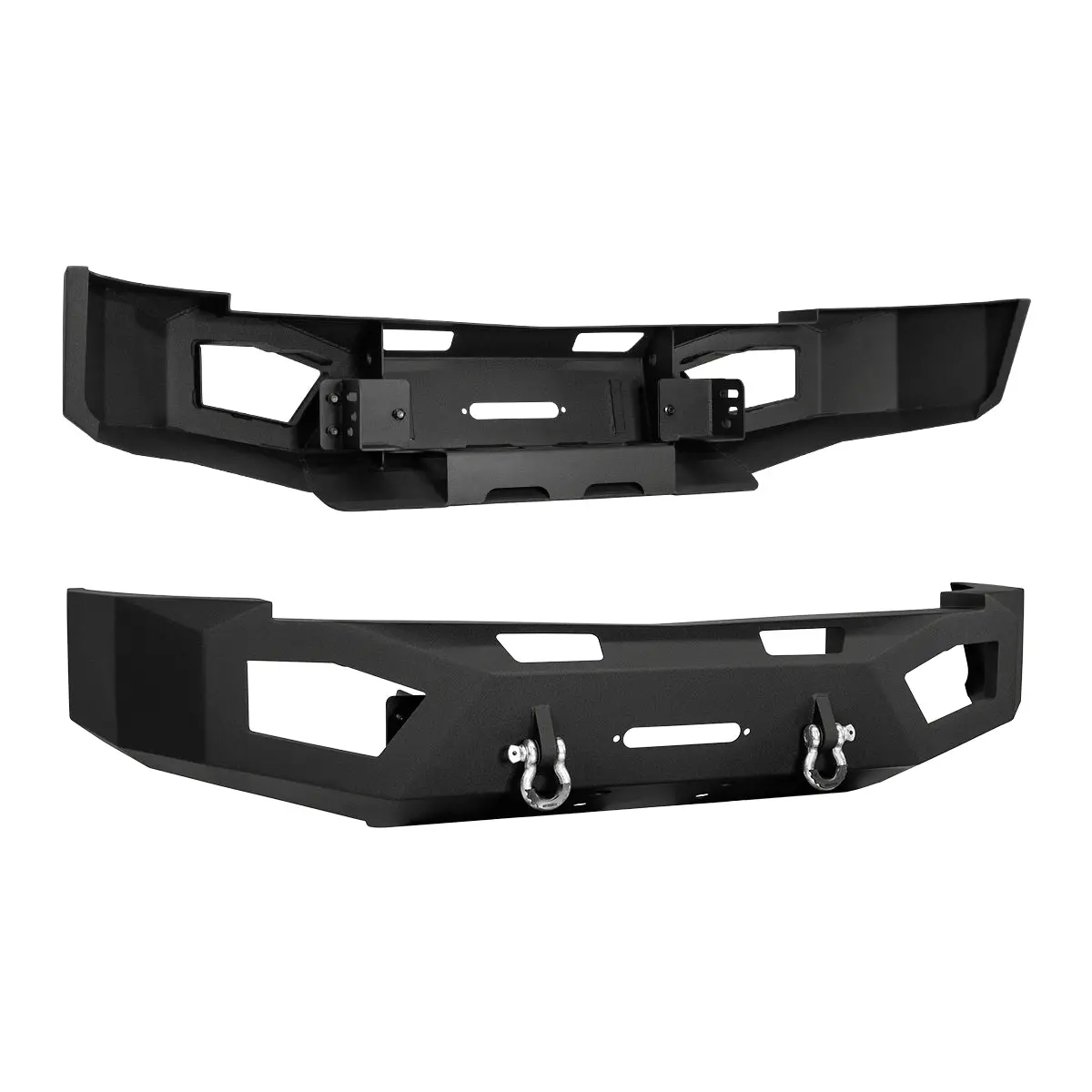 2007-2013 Chevrolet Silverado 1500 Heavy-Duty Winch Front Bumper, Black Wrinkle 2