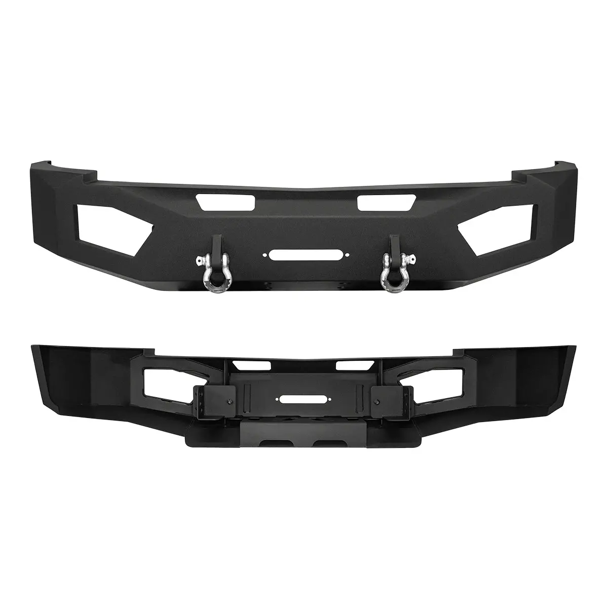 2007-2013 Chevrolet Silverado 1500 Heavy-Duty Winch Front Bumper, Black Wrinkle 1
