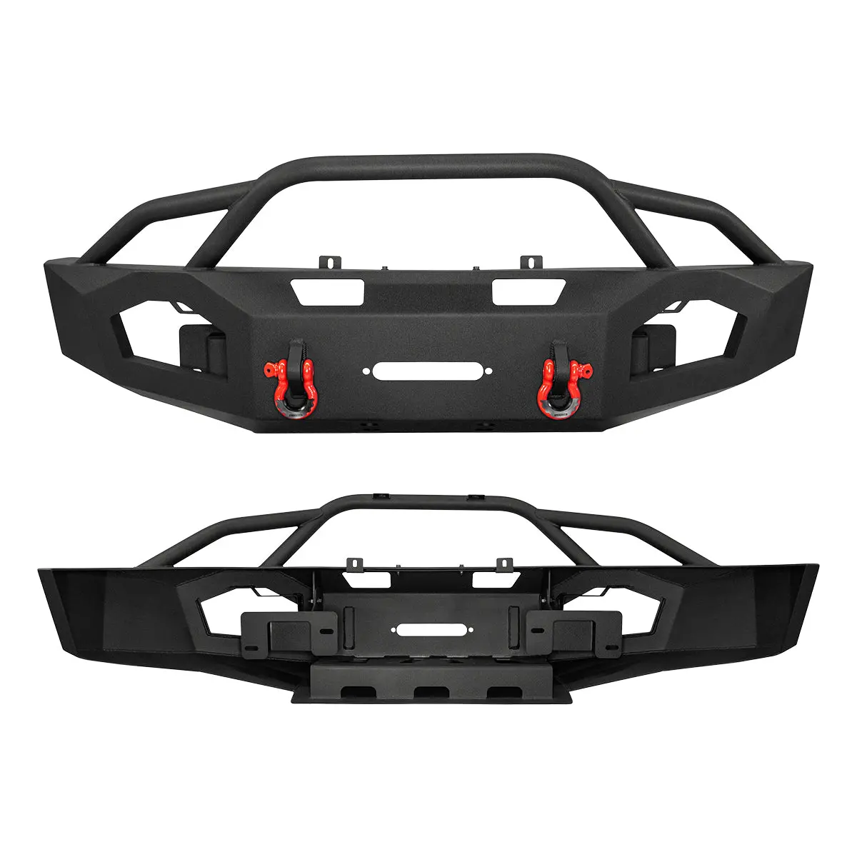 2009-2014 Ford F-150 Heavy-Duty Offroad Utility Winch Front Bumper With Bull Bar 1