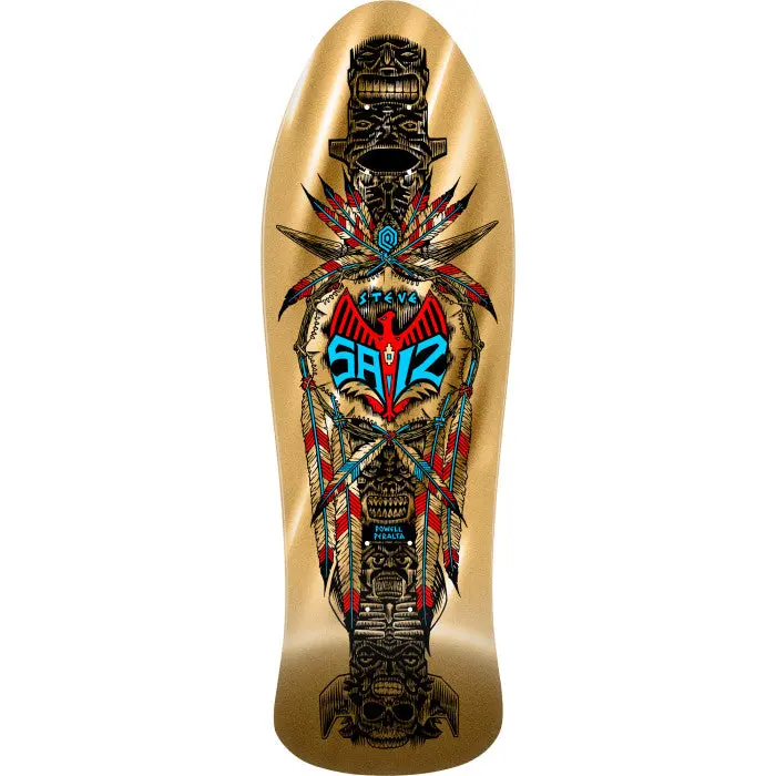 Powell Peralta Steve Saiz Totem Reissue Skateboard Deck Gold Foil 1