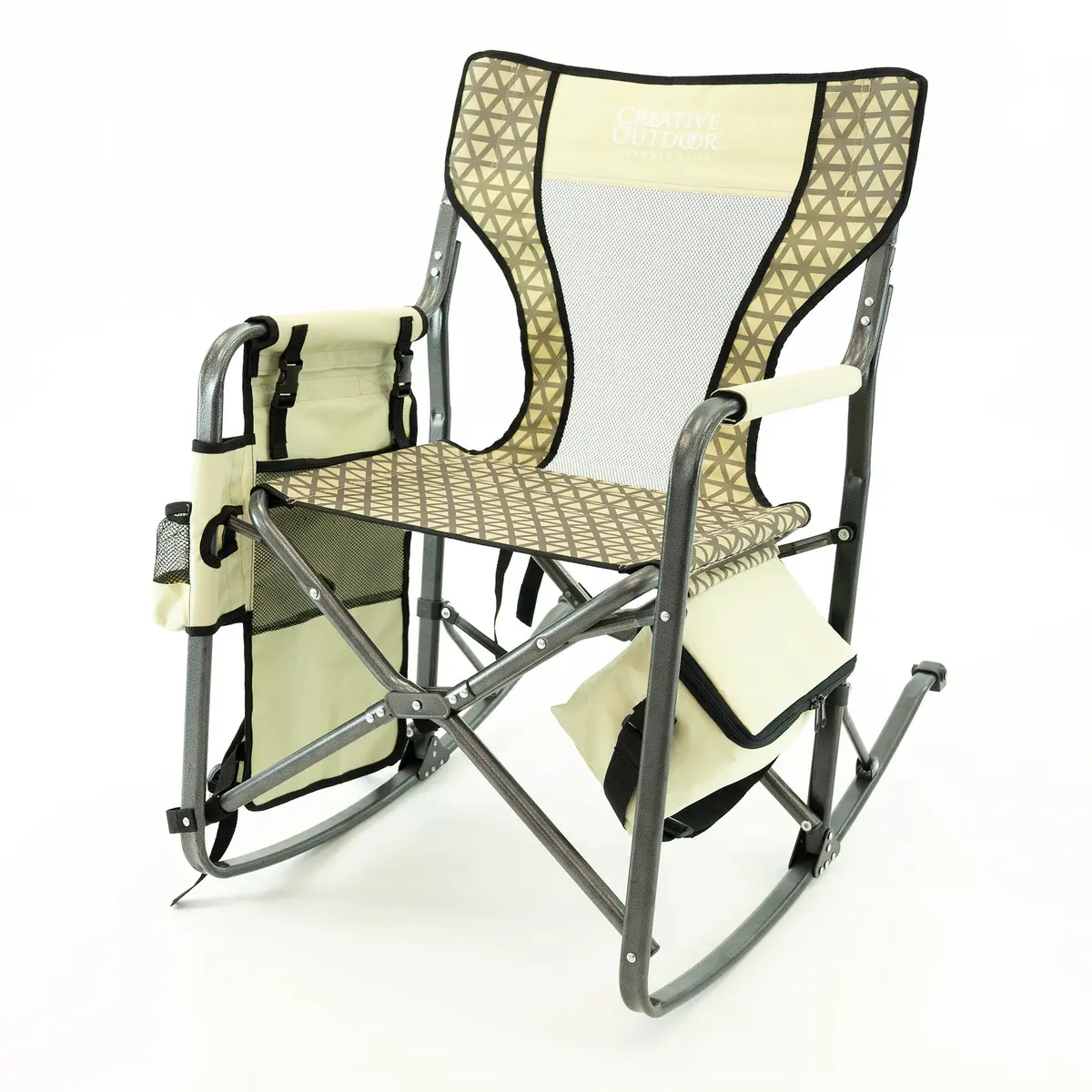 Folding Rocking Chair With Ice Box Cooler - Earth Diamond 1