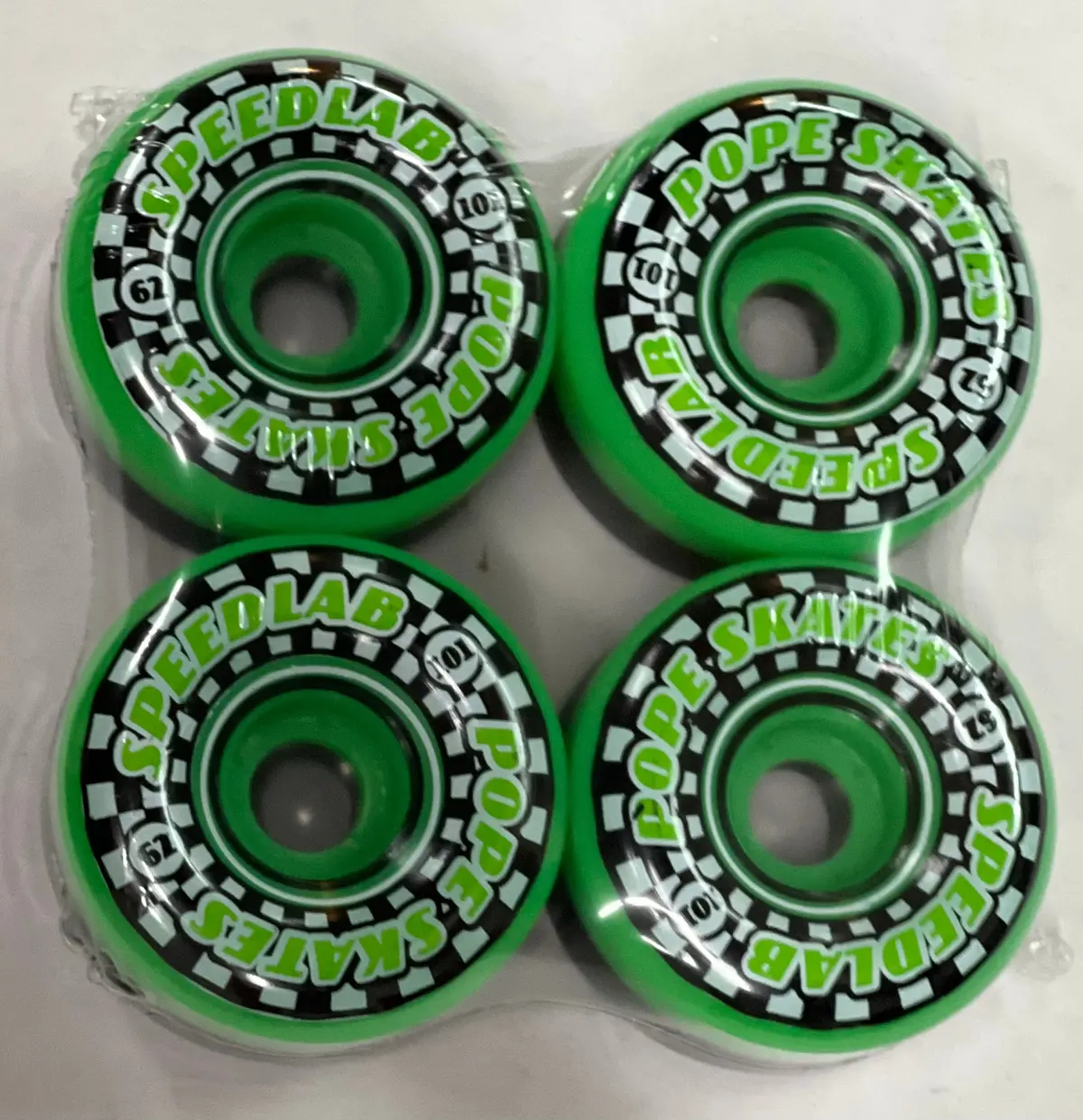 Speedlab Pope Skates Skateboard Wheels - Black / Green 1