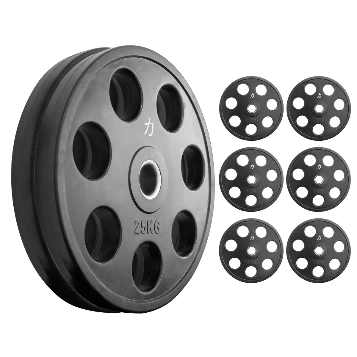 Set Rubber Coated Easy Grip Plates 140Kg/150Kg 1