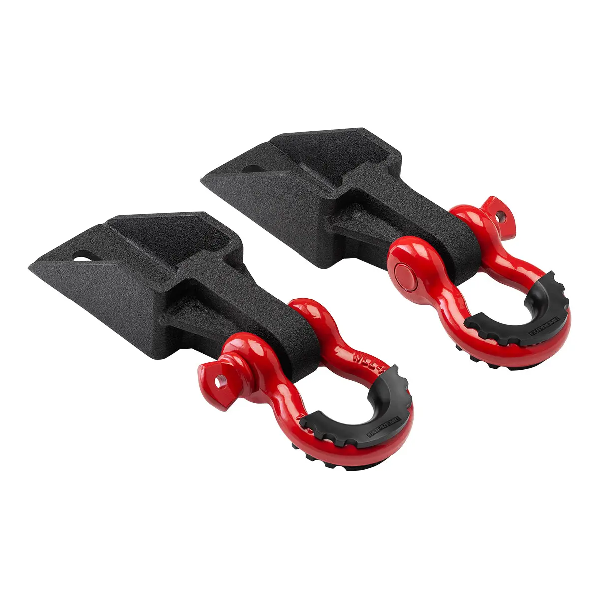 2009-2020 Ford F-150 Front Shackle Mount Recovery Brackets With 3/4" D-Ring Shackles Set 2