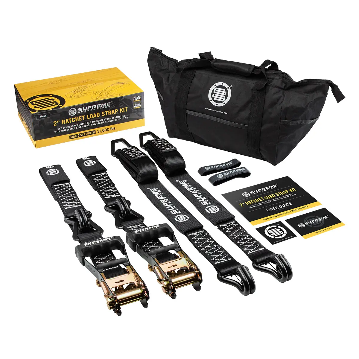 Supreme Suspensions® Heavy-Duty Ratchet Load Strap Kit - 2Pc 1