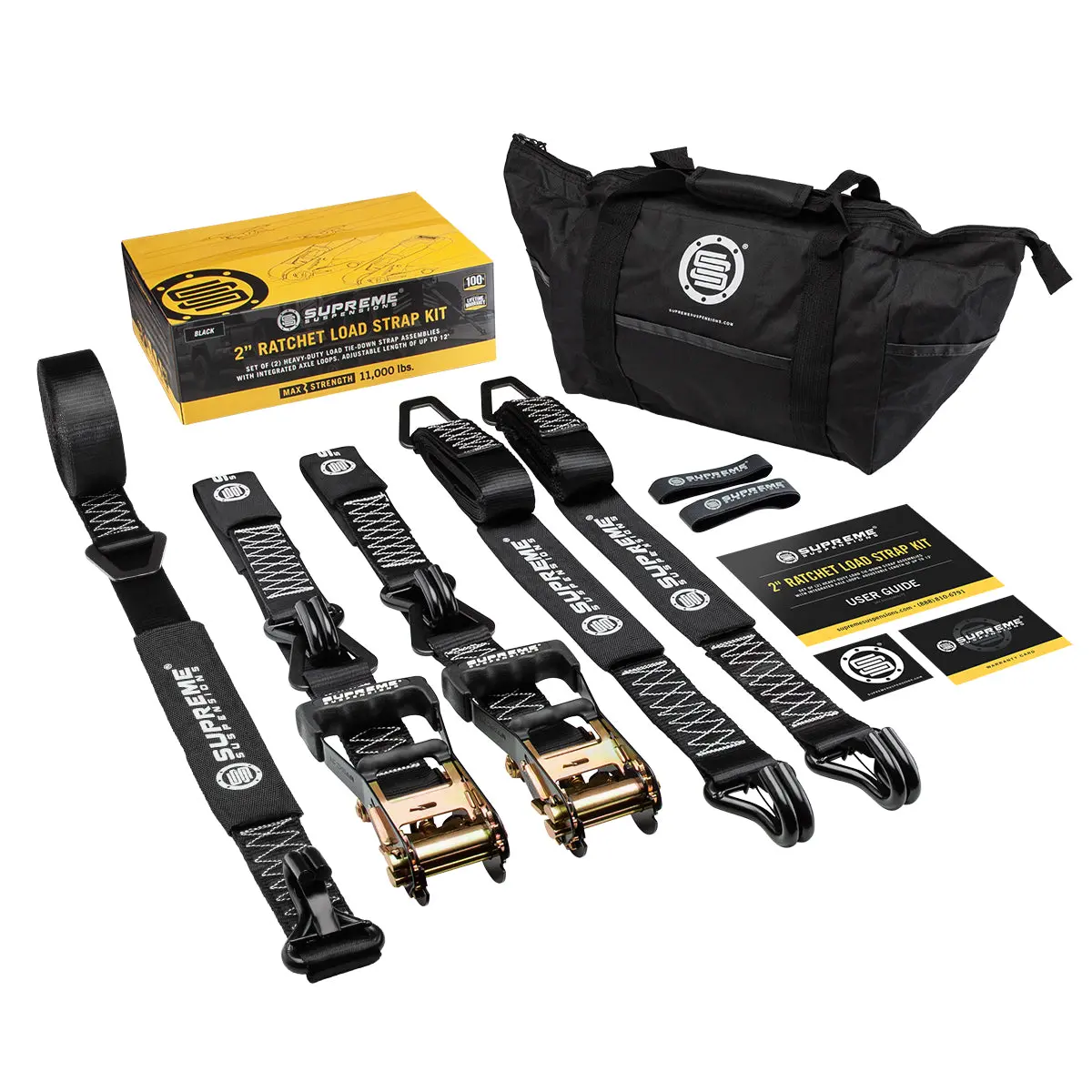Supreme Suspensions® Heavy-Duty Ratchet Load Strap Kit With 20' Extended Lead 1