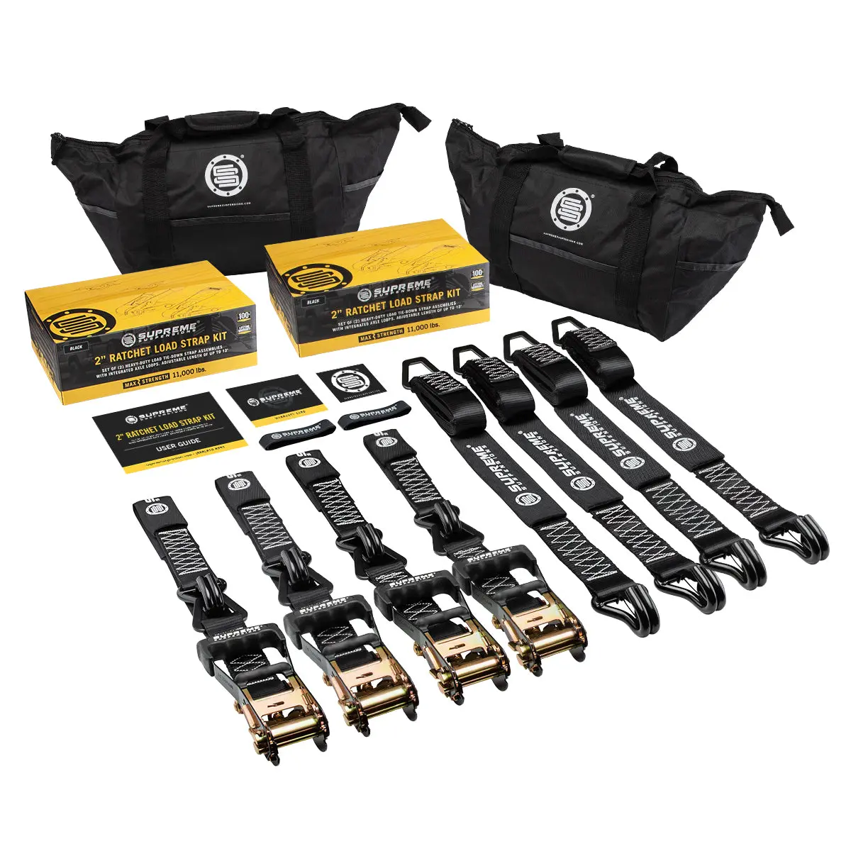 Supreme Suspensions® Heavy-Duty Ratchet Load Strap Kit - 4Pc 1