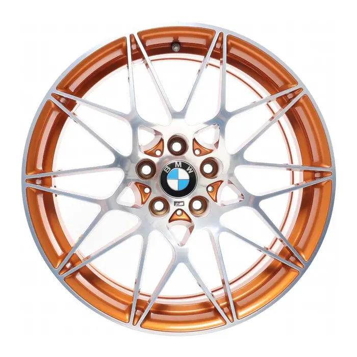 Genuine Bmw 666M Alloy Wheels In Orange With Diamond Cut Finish For Bmw F80 M3, F82 M4 & F87 M2 1