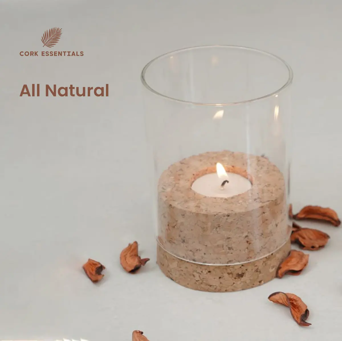 T Light Holder Cylindrical With Glass 2
