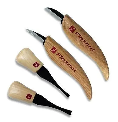 Flexcut Palm & Knife Set Kn600 Includes Two Palm Tools & Two Knives 1