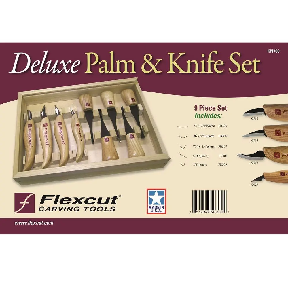 Flexcut Deluxe Palm & Knife Set 1