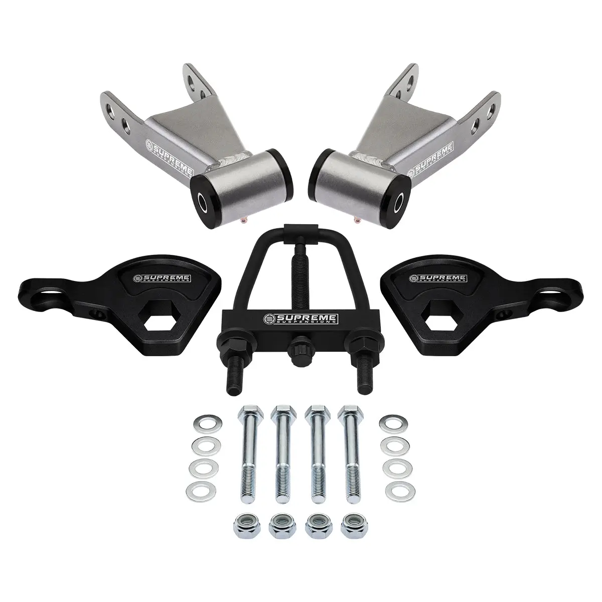 1998-2003 Dodge Durango 1-3" Front Torsion Keys + 2" Shackles With Torsion Key Unloading Tool 1