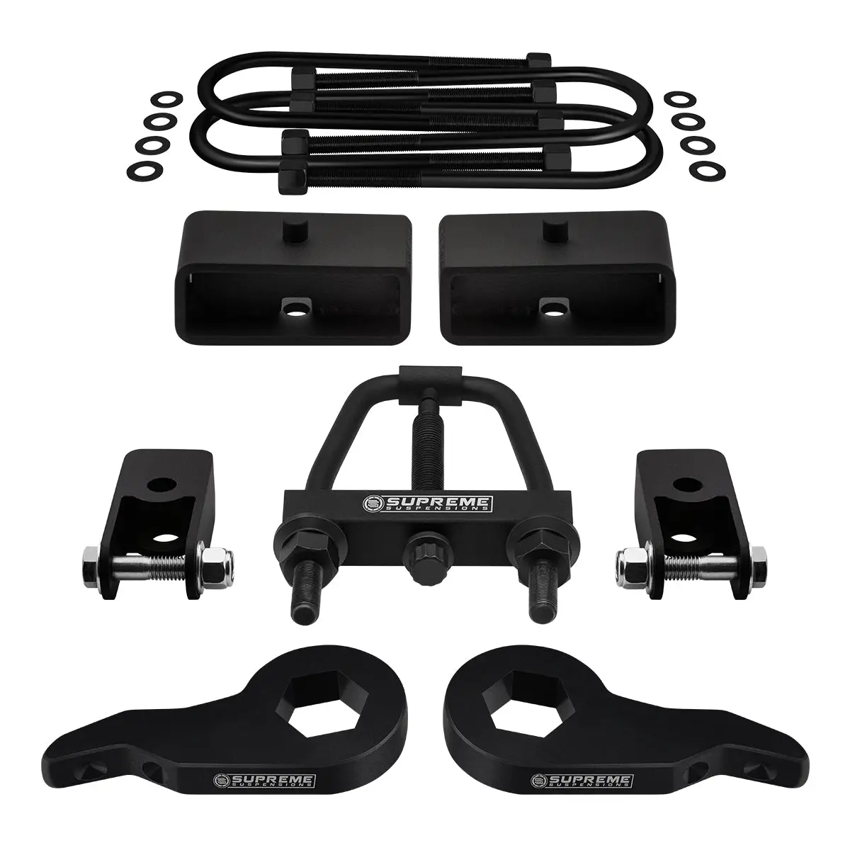 2003-2017 Chevrolet Express 4Wd Full Suspension Lift Kit With Rear Shock Mount Extenders And Tool (Round Bend U-Bolts) 3