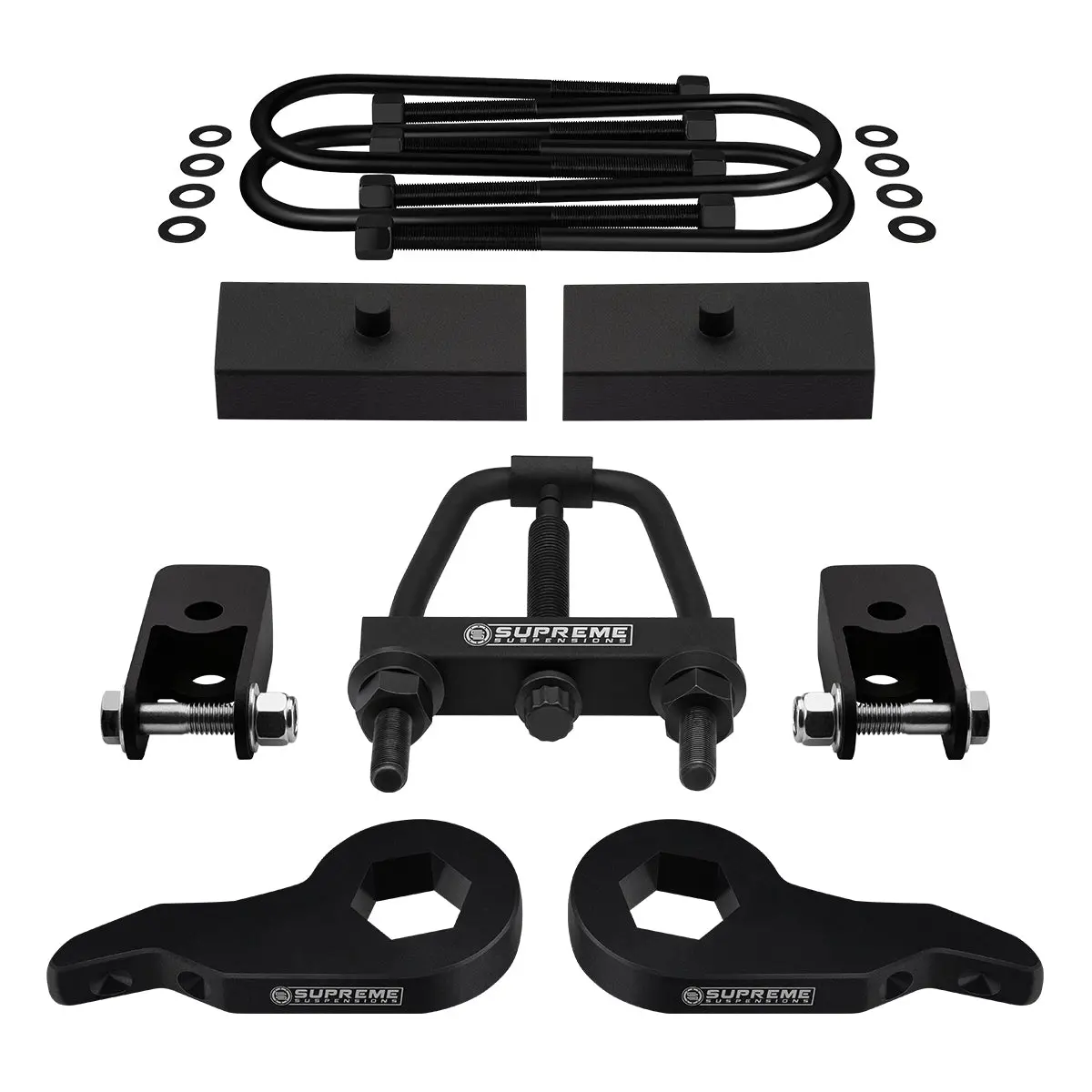 2003-2017 Chevrolet Express 4Wd Full Suspension Lift Kit With Rear Shock Mount Extenders And Tool (Round Bend U-Bolts) 1