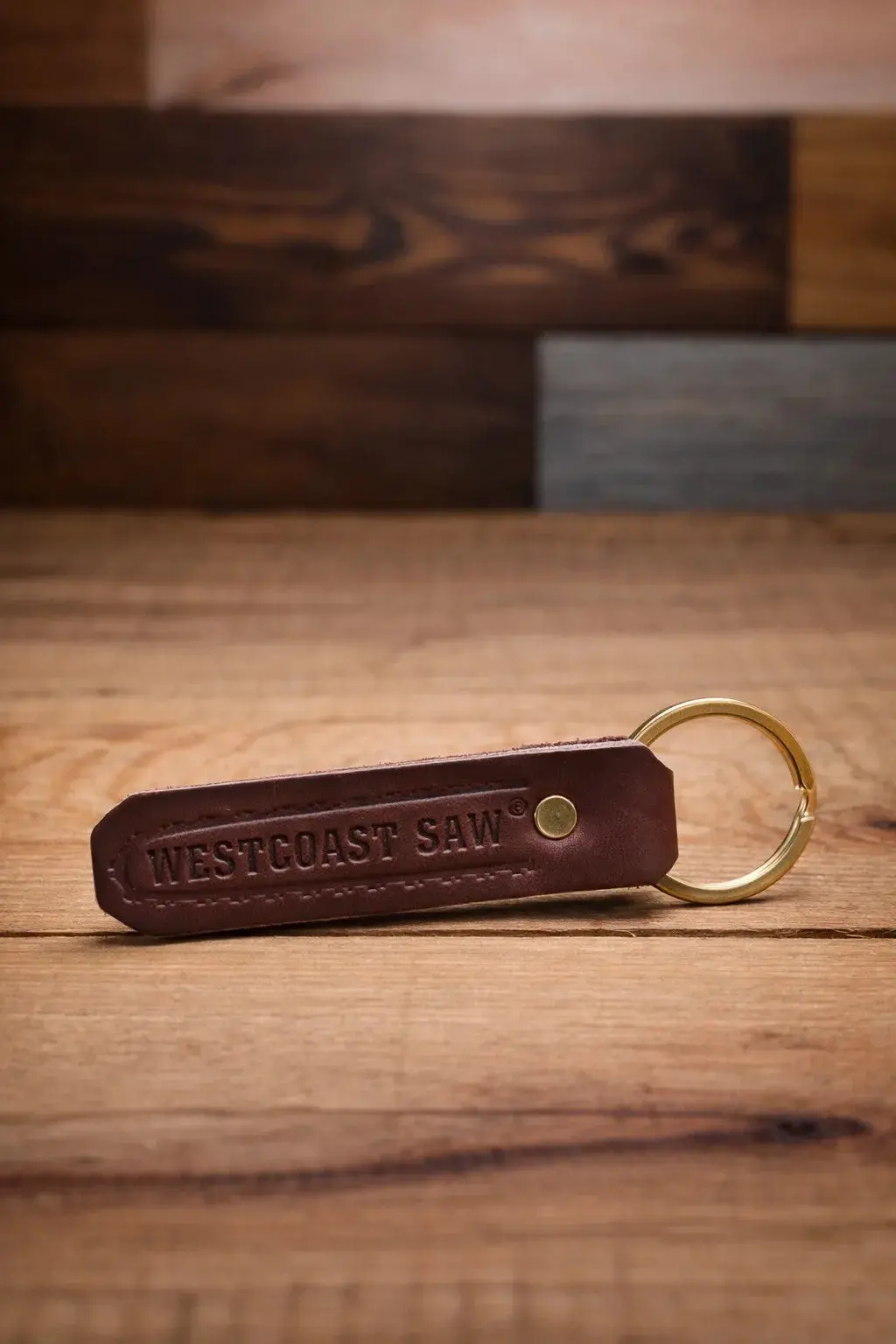 Westcoast Saw Logo Leather Keychain 1