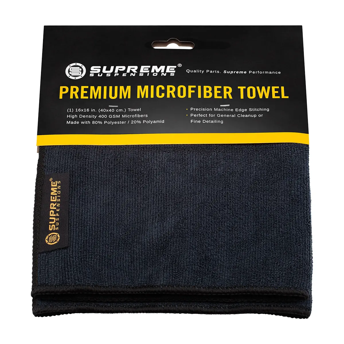 Supreme Suspensions® Premium Microfiber Detailing Towel Double Sided 400Gsm 16"X16" 1