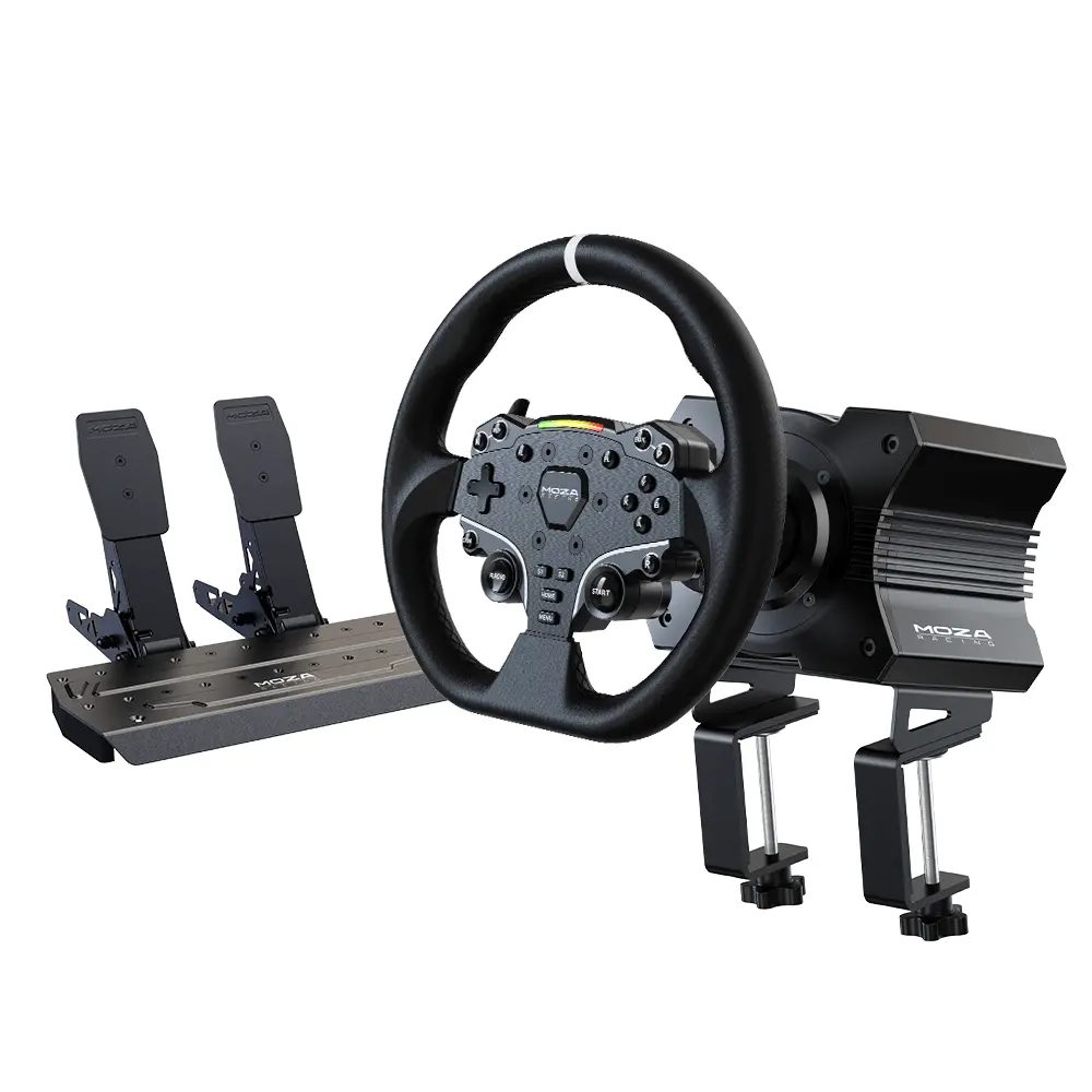 Moza R5 Force Feedback Gaming Wheel & Pedal Bundle For Pc 1
