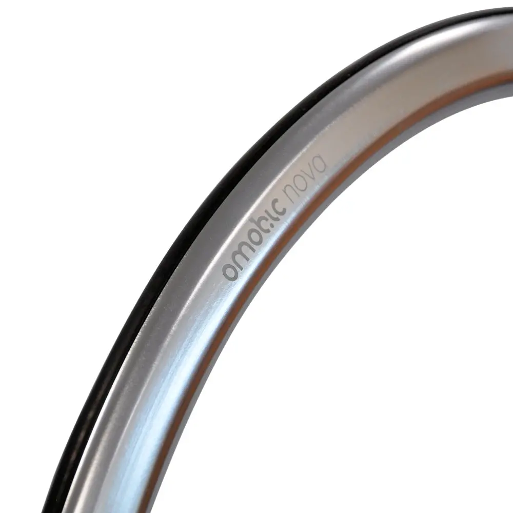 Silver Omobic Nova Top Grip Wheelchair Push Rims 1