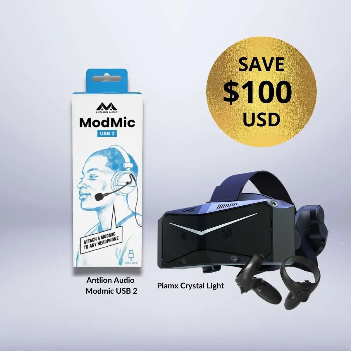 Pimax Crystal Light + Free Premium Vr Microphone Bundle 1