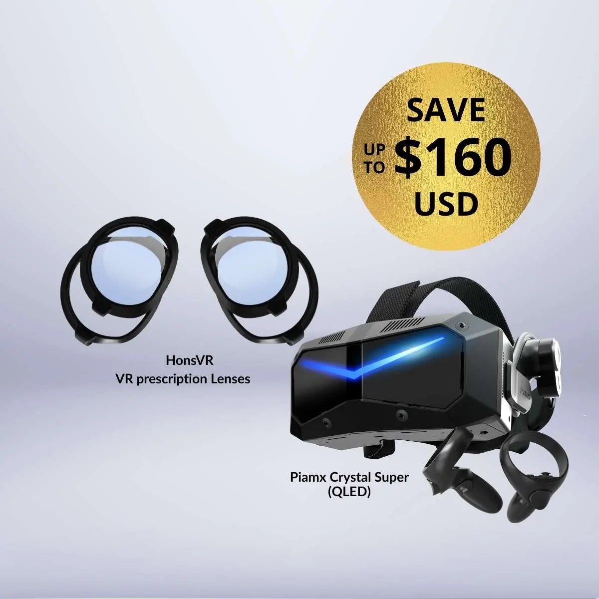 Pimax Crystal Super + Free Vr Prescription Lenses Bundle 1