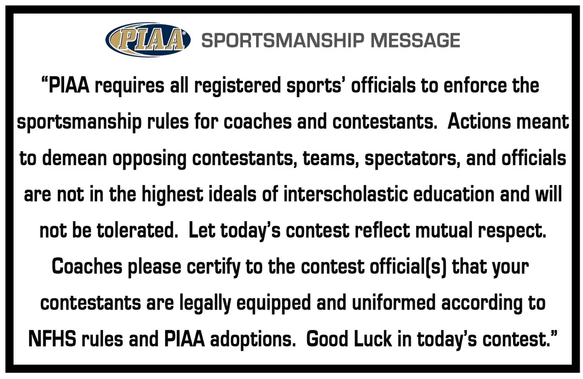 Piaa Sportsmanship Message 1