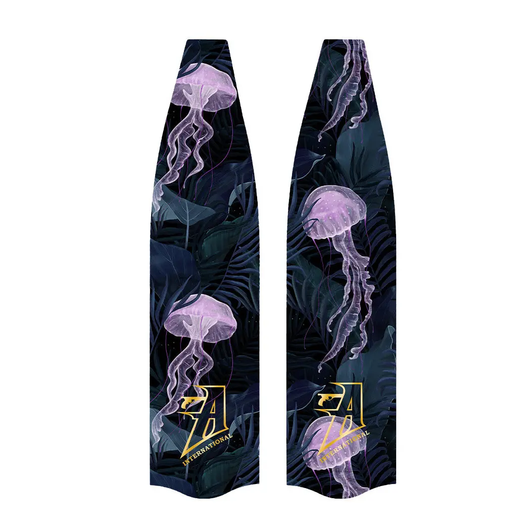 Freediving Fins (Premium Carbon Fiber) - Purple Jellyfish 1